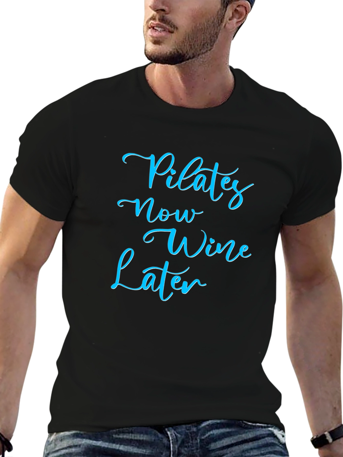 Pilates Now Wine Later Graphic T-Shirt