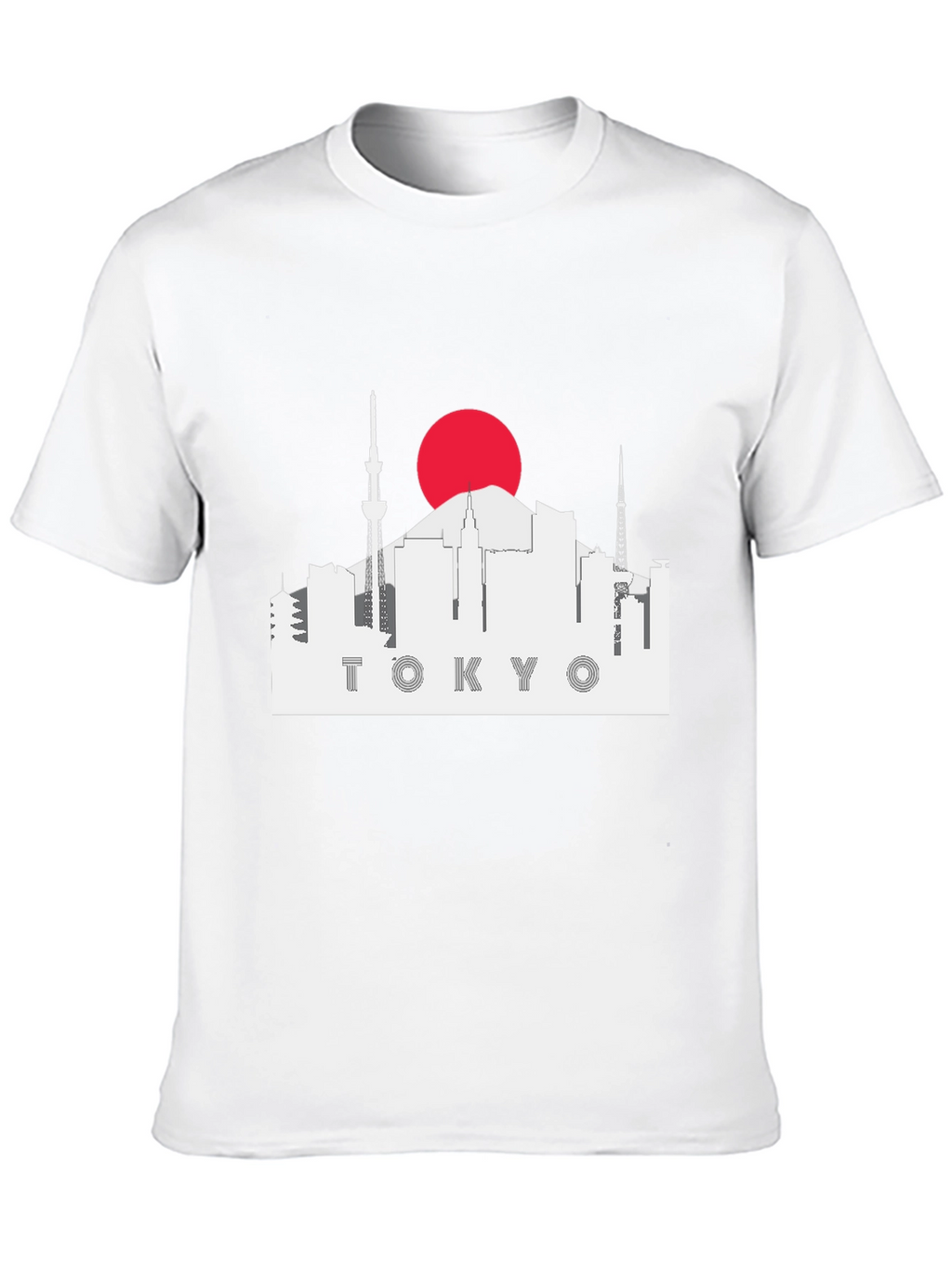 Tokyo Skyline Graphic Tee - Black Cotton T-Shirt