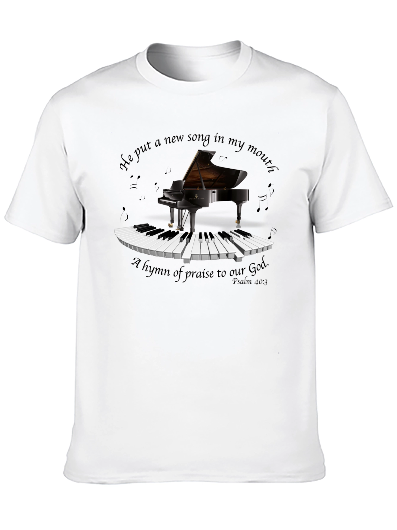 Piano & Music T-Shirt - He put a new song