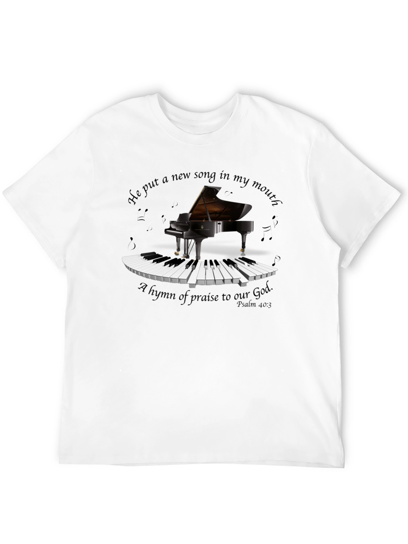 Piano & Music T-Shirt - He put a new song
