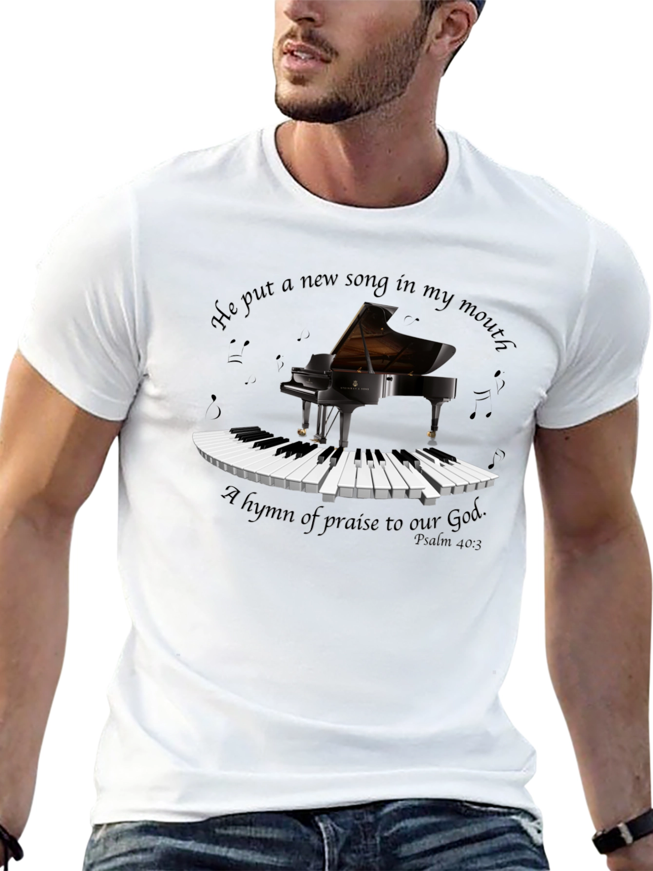 Piano & Music T-Shirt - He put a new song