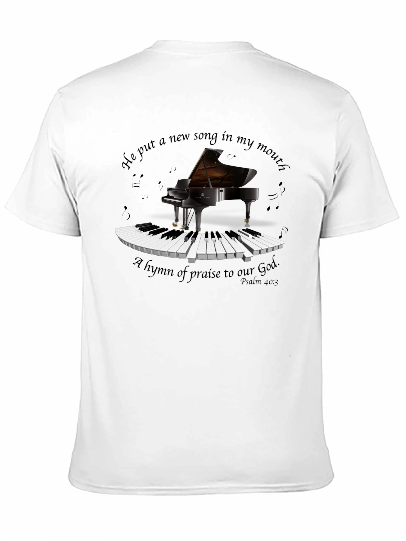 Piano & Music T-Shirt - He put a new song