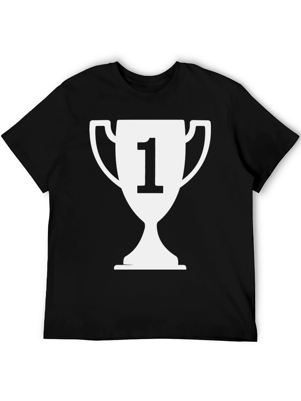 Winners Trophy Graphic Tee - Black Cotton T-Shirt