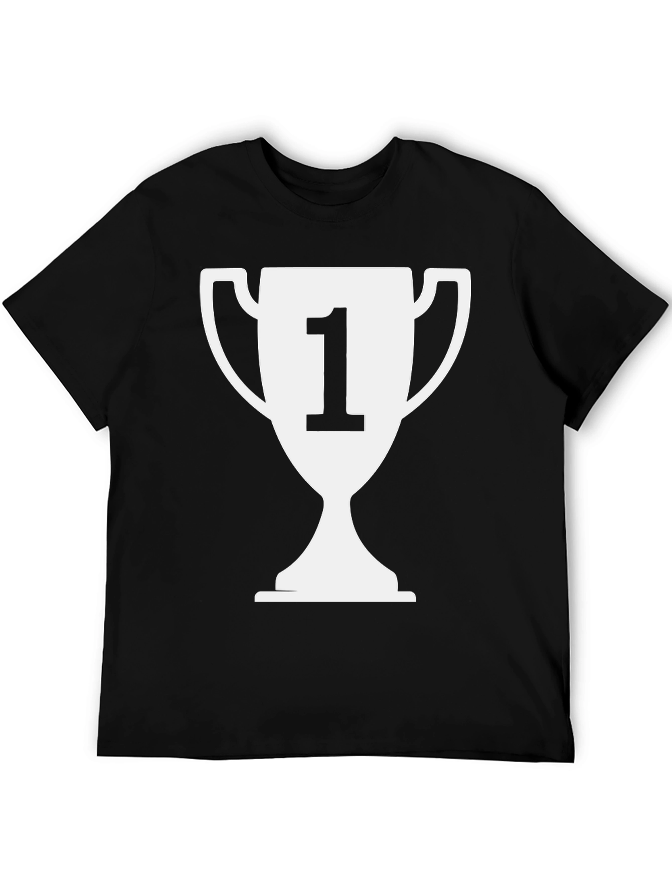 Winners Trophy Graphic Tee - Black Cotton T-Shirt