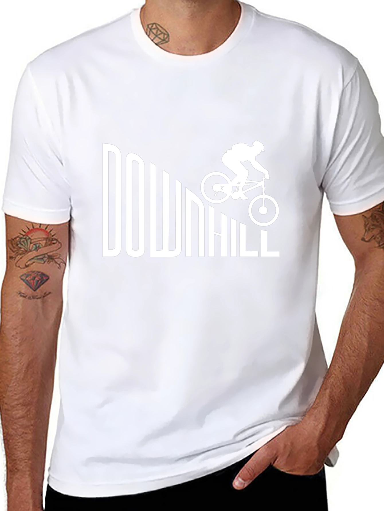 Downhill Biking Graphic Tee - Black