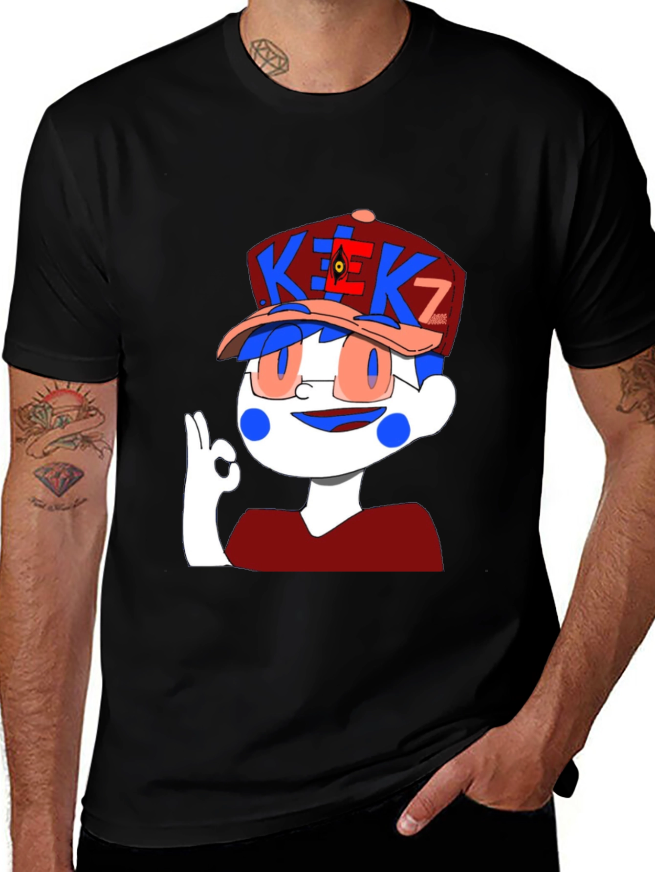 Cartoon Graphic Black T-Shirt