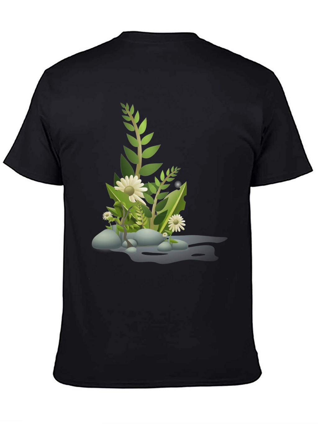 Nature Scene Graphic Tee - Black Cotton Blend