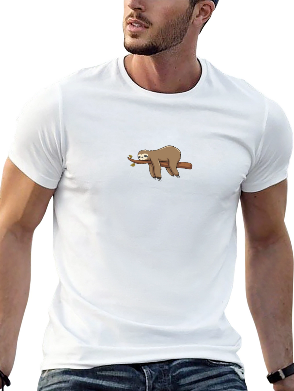 Sloth on Branch Graphic Tee - Relaxed Fit