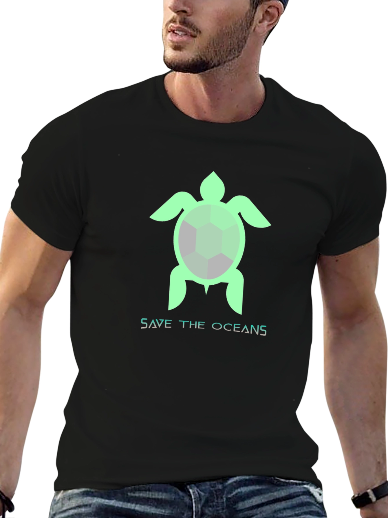 Save the Oceans Turtle Graphic T-Shirt