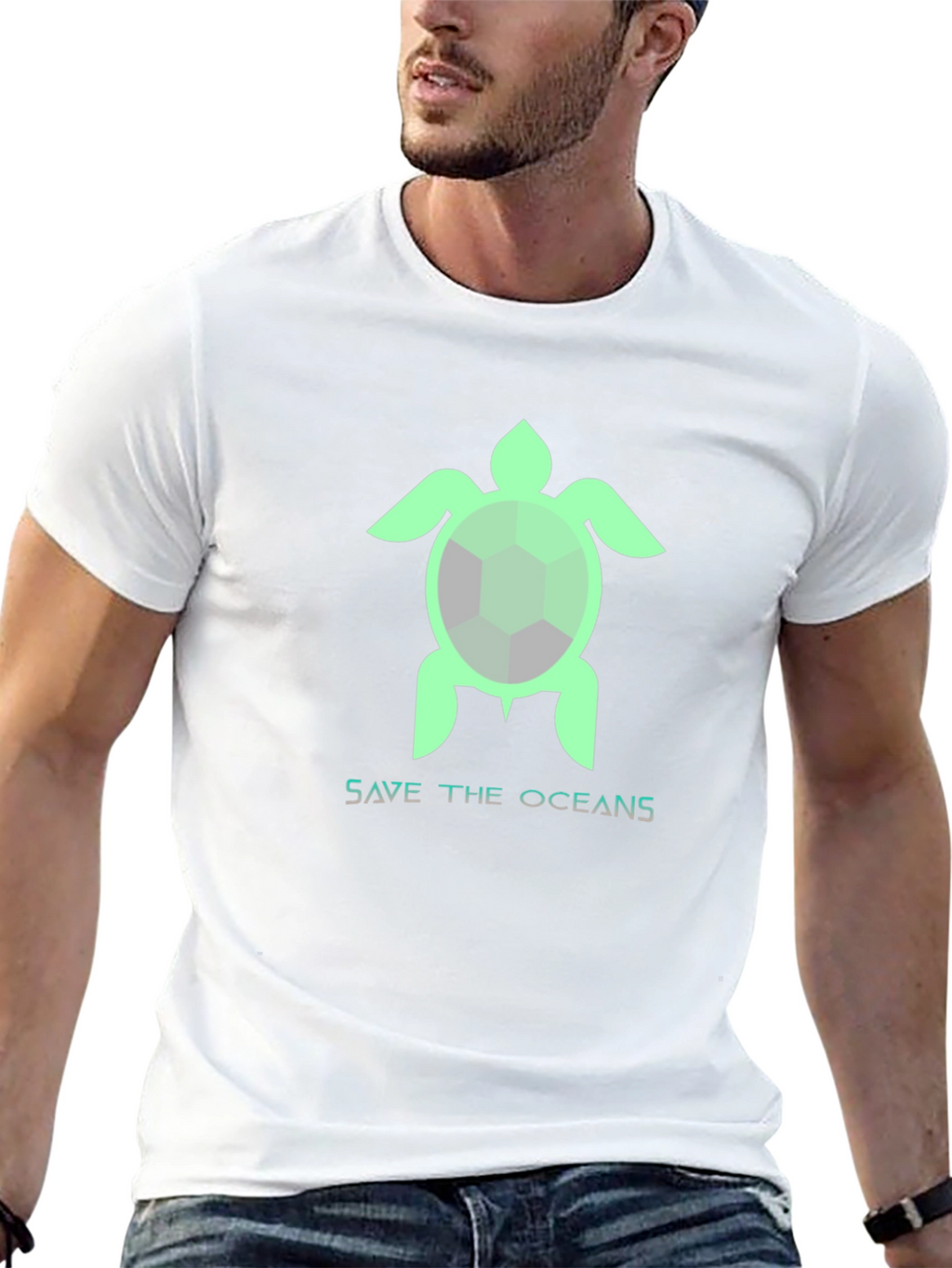 Save the Oceans Turtle Graphic T-Shirt