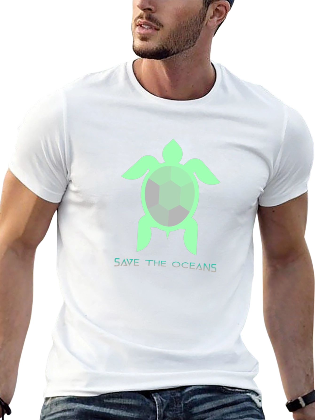 Save the Oceans Turtle Graphic T-Shirt