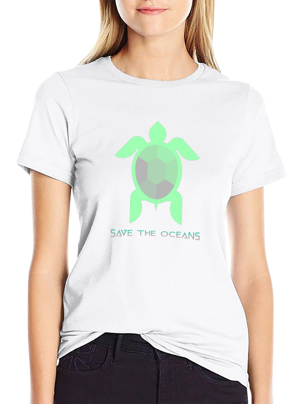 Save the Oceans Turtle Graphic T-Shirt