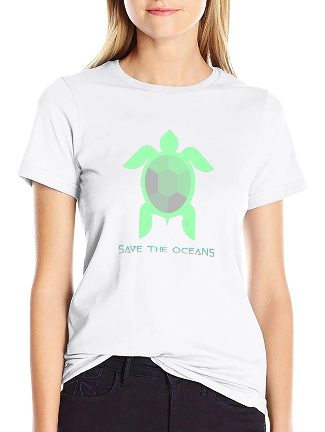 Save the Oceans Turtle Graphic T-Shirt