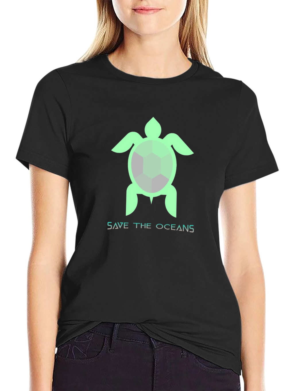 Save the Oceans Turtle Graphic T-Shirt