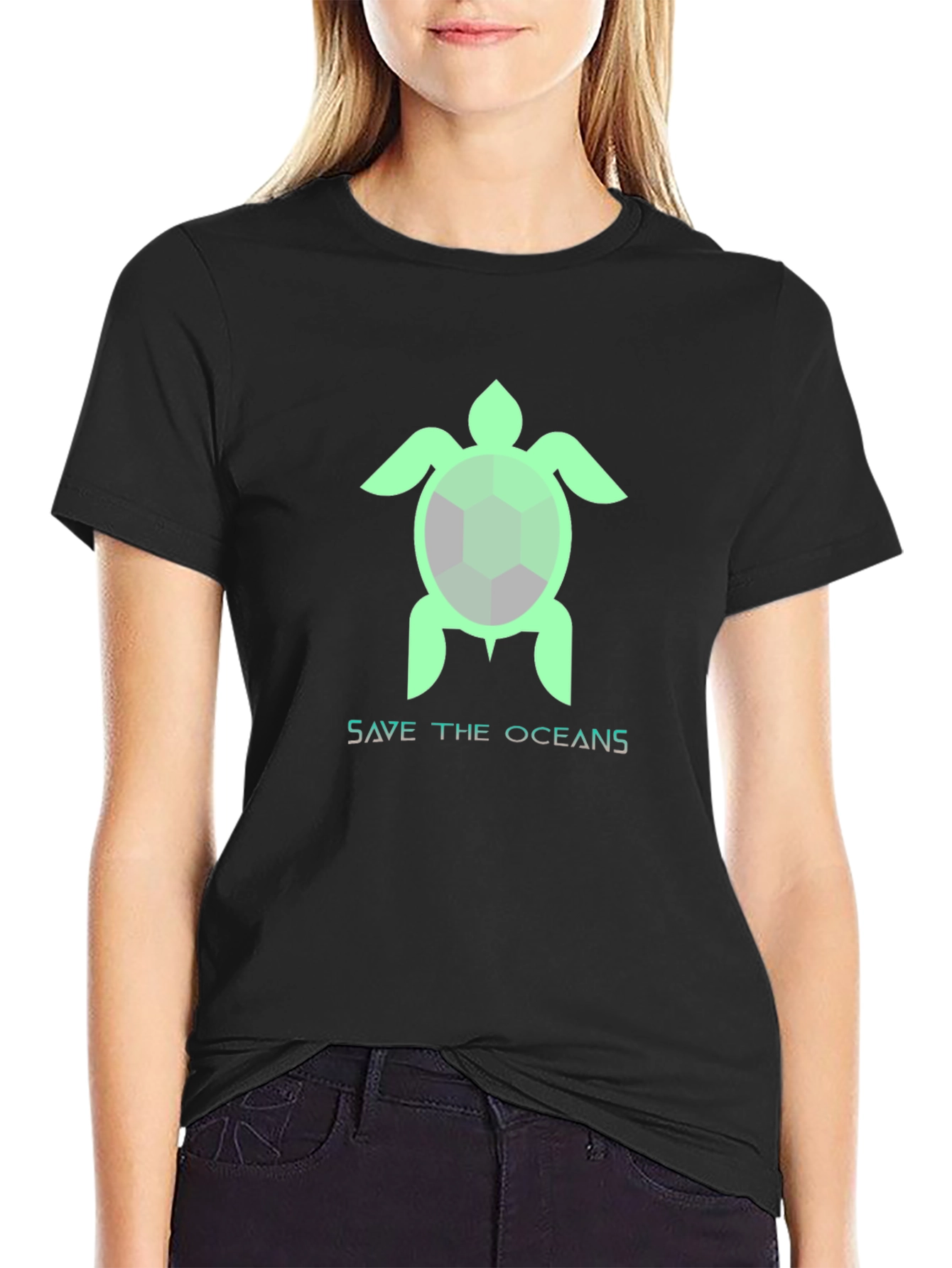 Save the Oceans Turtle Graphic T-Shirt