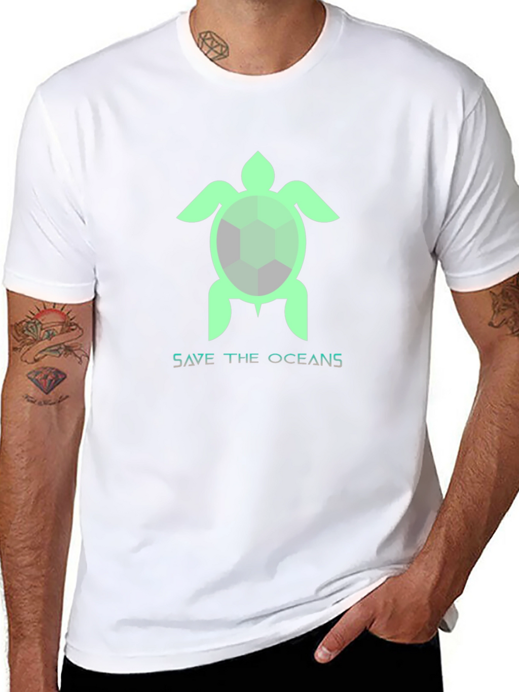 Save the Oceans Turtle Graphic T-Shirt