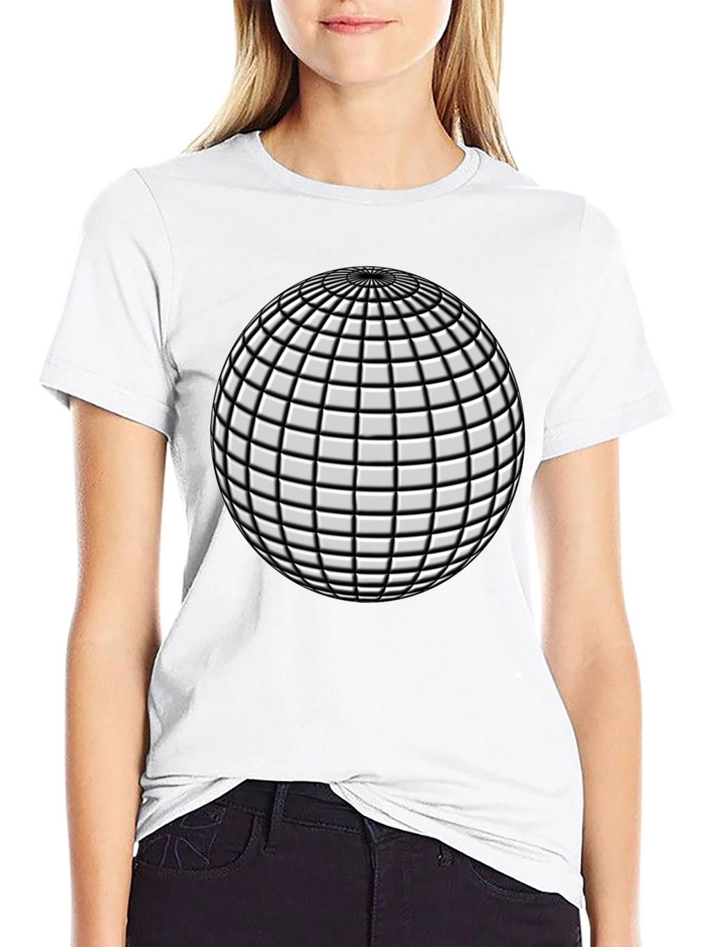Abstract Sphere Graphic Black T-Shirt