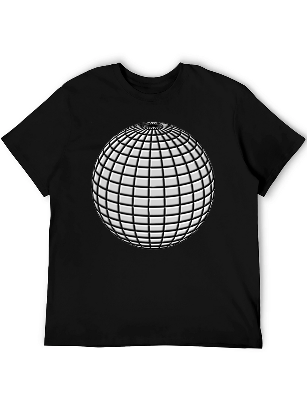 Abstract Sphere Graphic Black T-Shirt