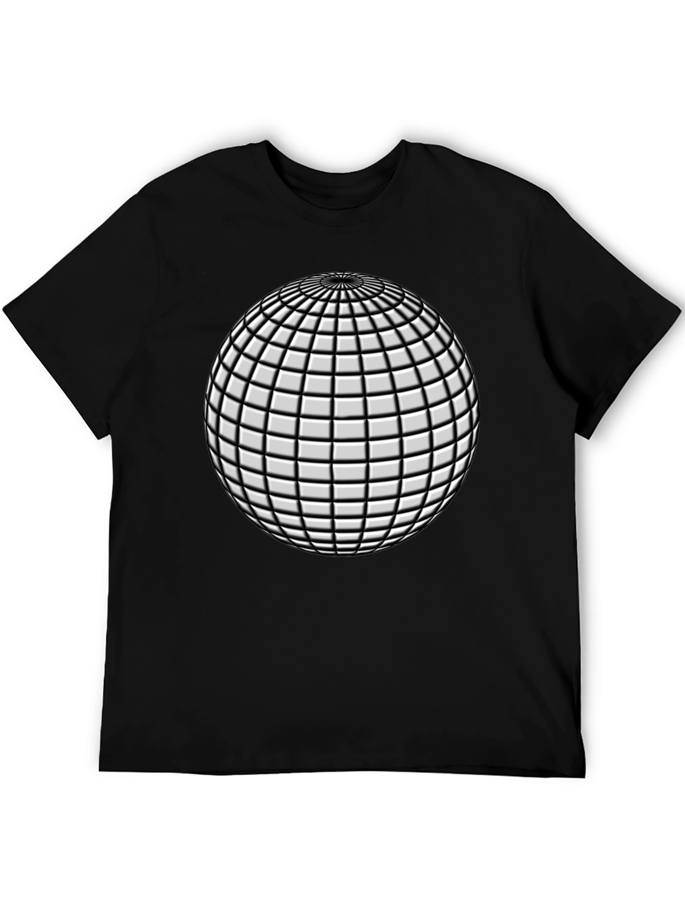 Abstract Sphere Graphic Black T-Shirt
