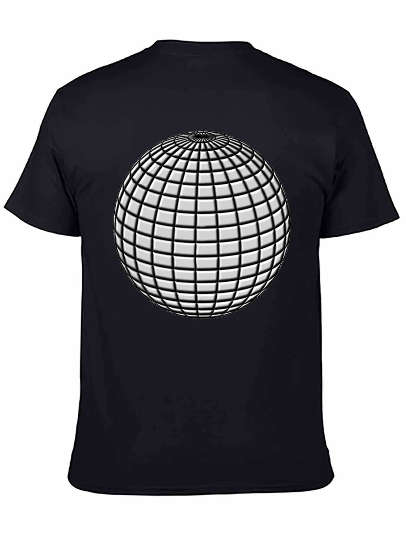 Abstract Sphere Graphic Black T-Shirt