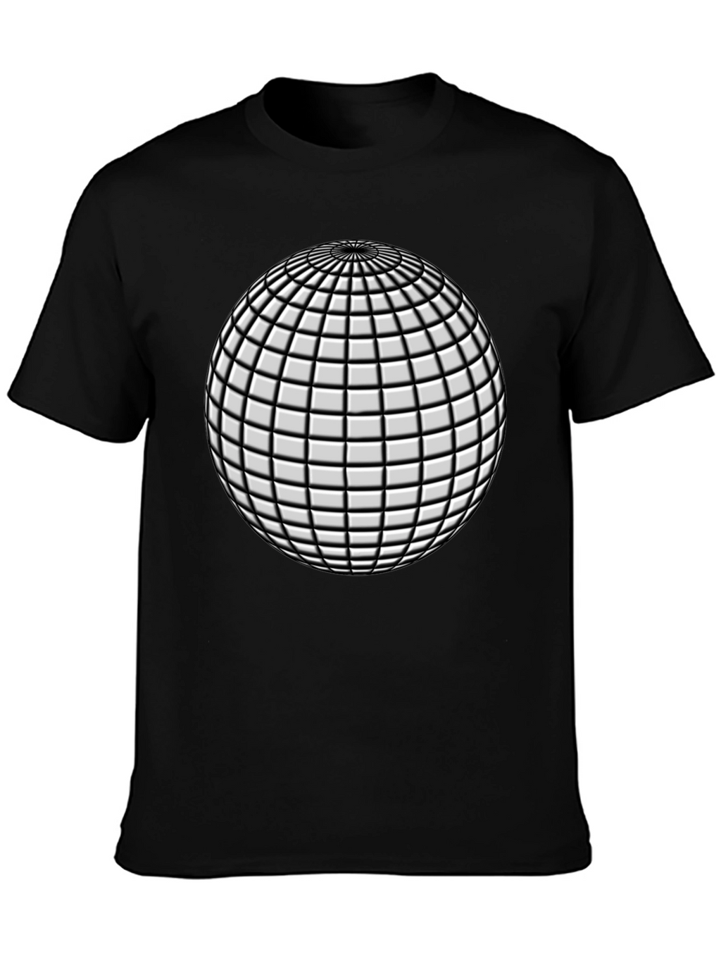 Abstract Sphere Graphic Black T-Shirt