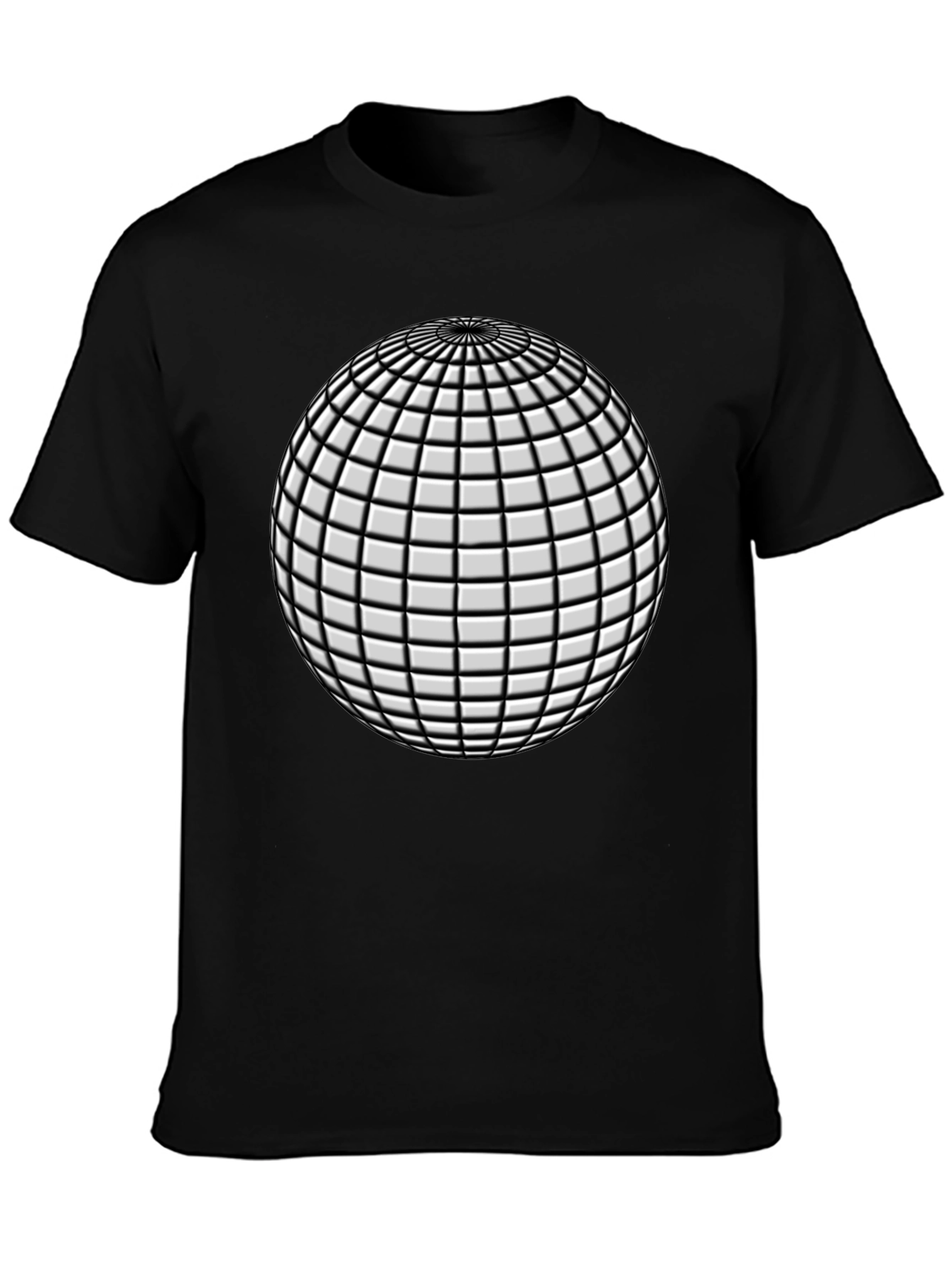 Abstract Sphere Graphic Black T-Shirt