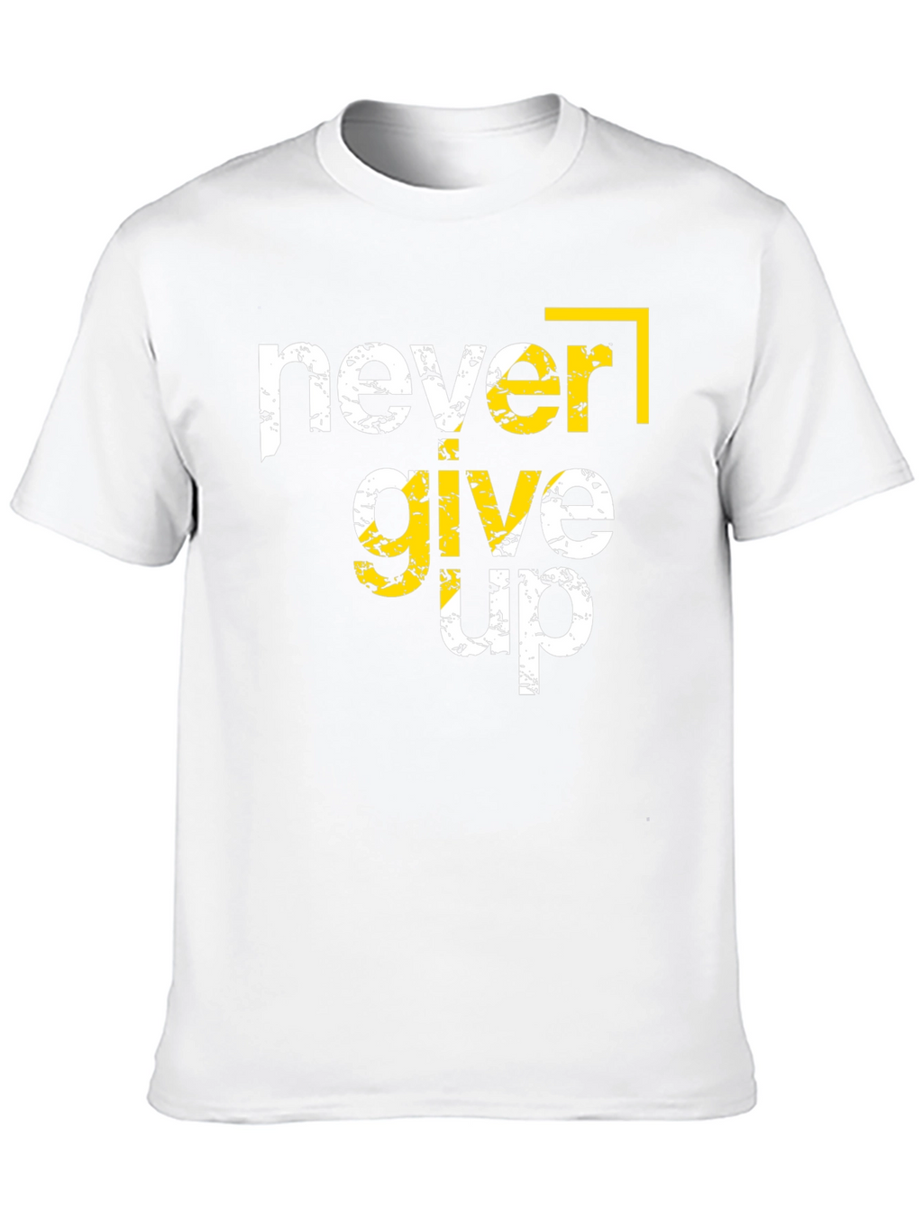 Never Give Up Graphic Tee - Black Cotton T-Shirt