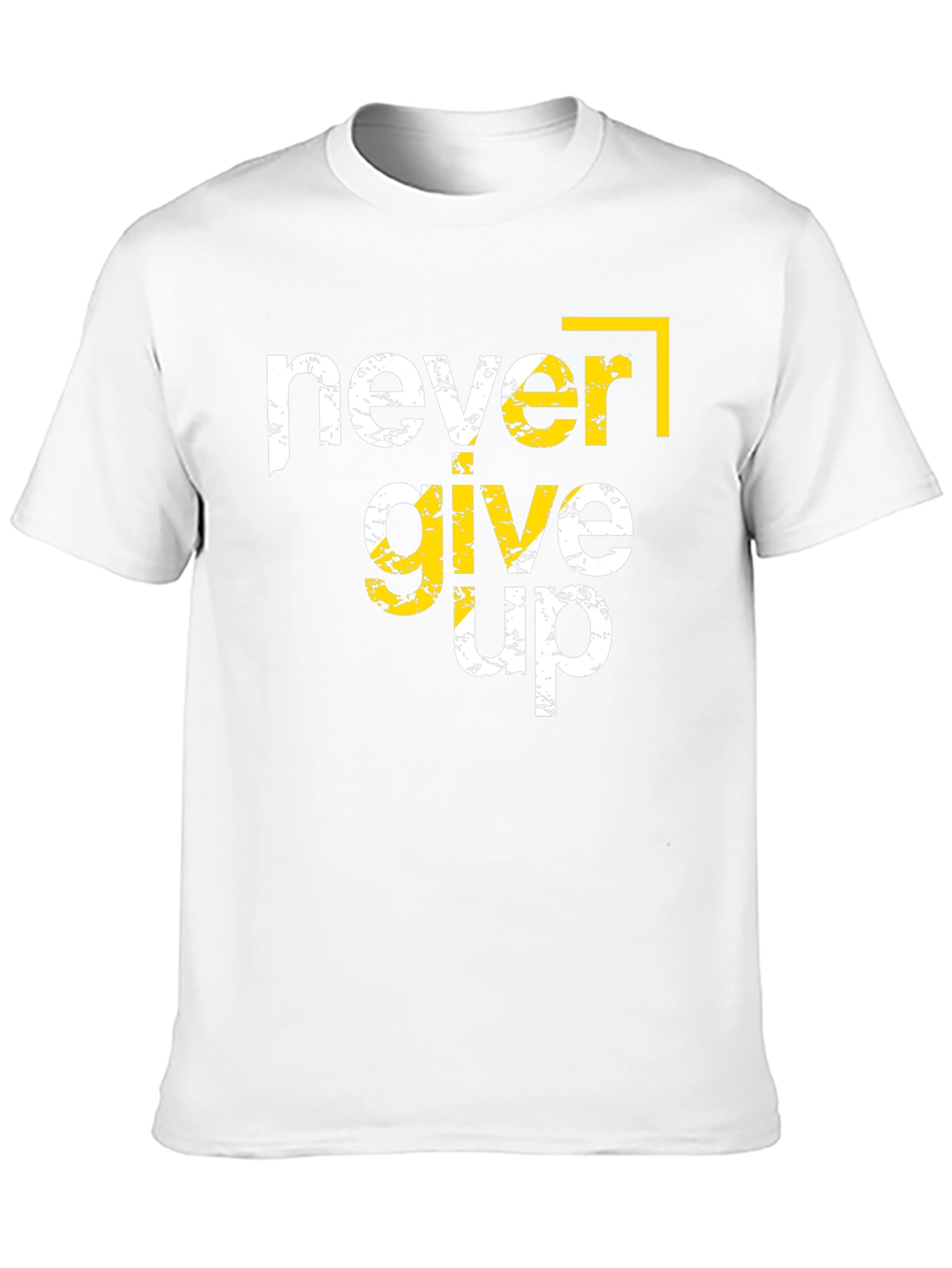 Never Give Up Graphic Tee - Black Cotton T-Shirt