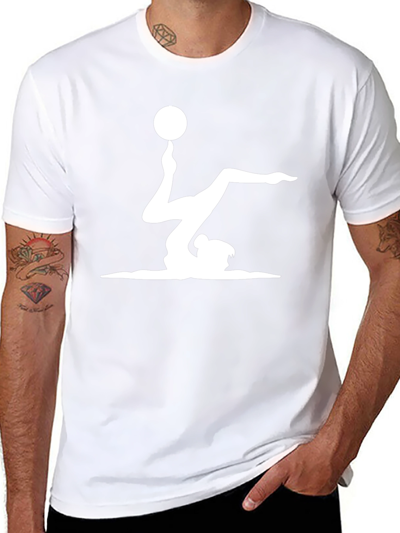 Gymnast Ball Balance Black T-Shirt