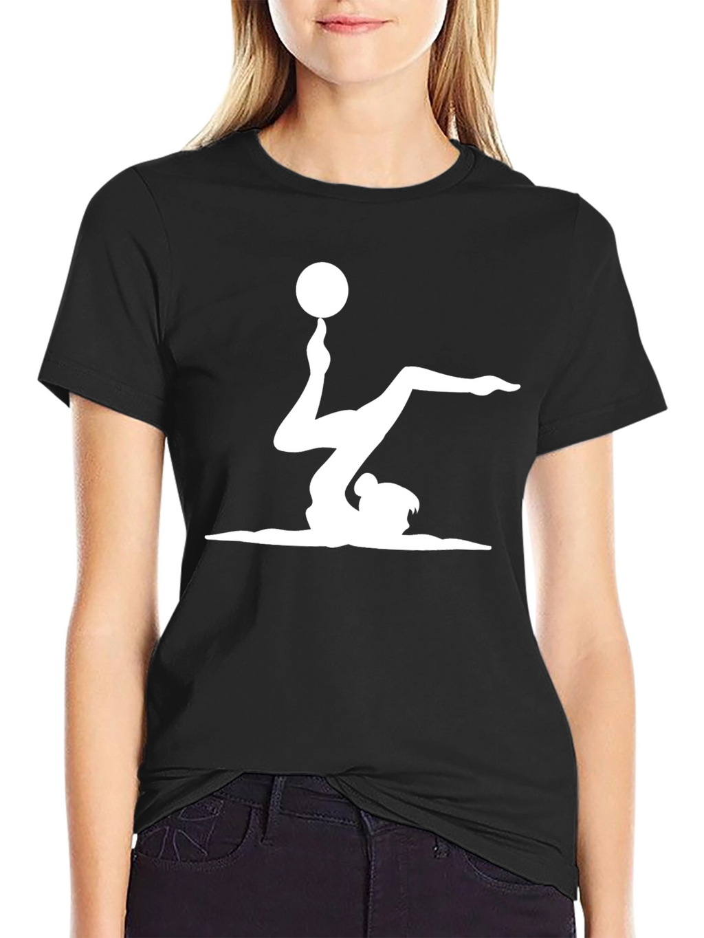 Gymnast Ball Balance Black T-Shirt
