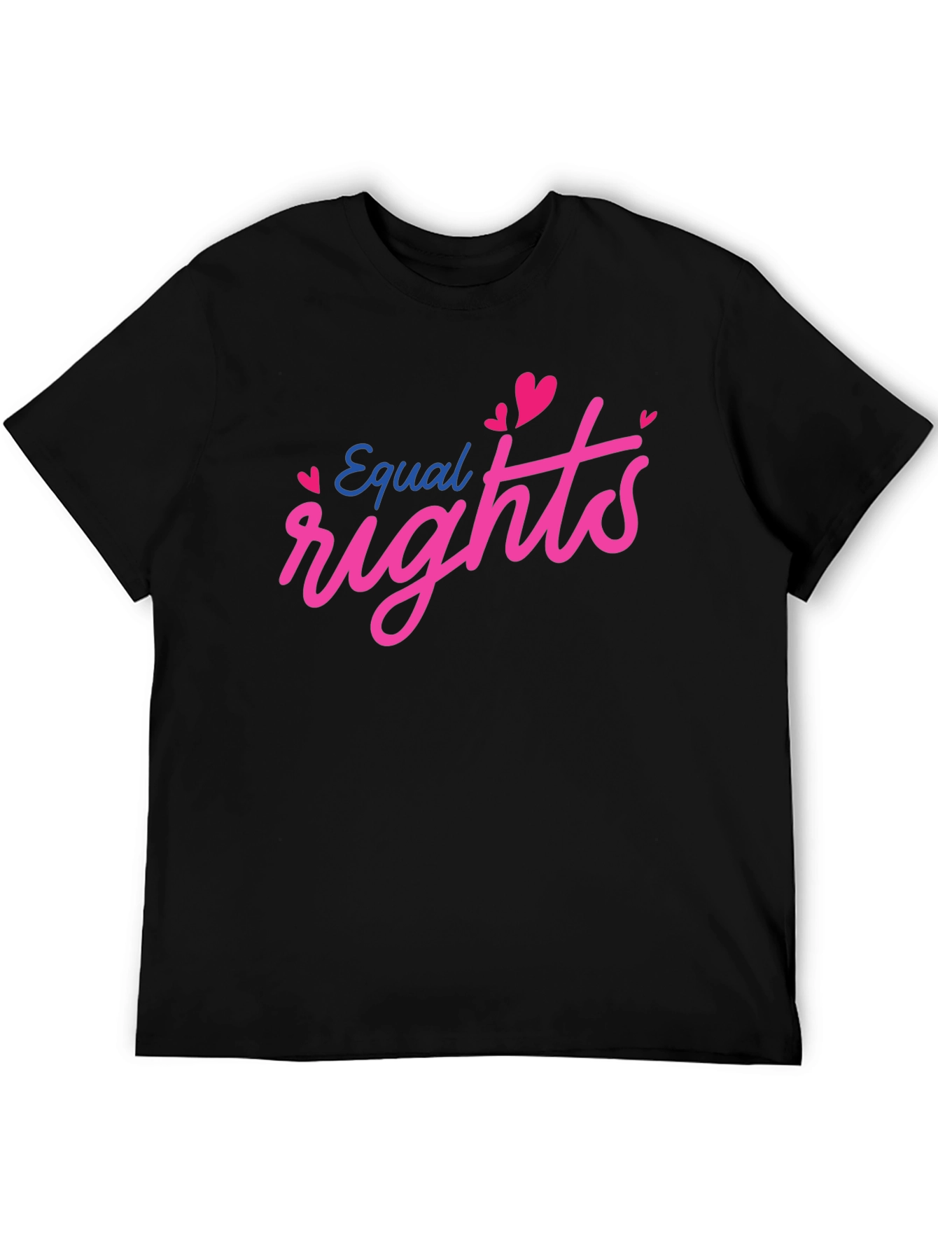 Equal Rights Love Heart Graphic Black T-Shirt