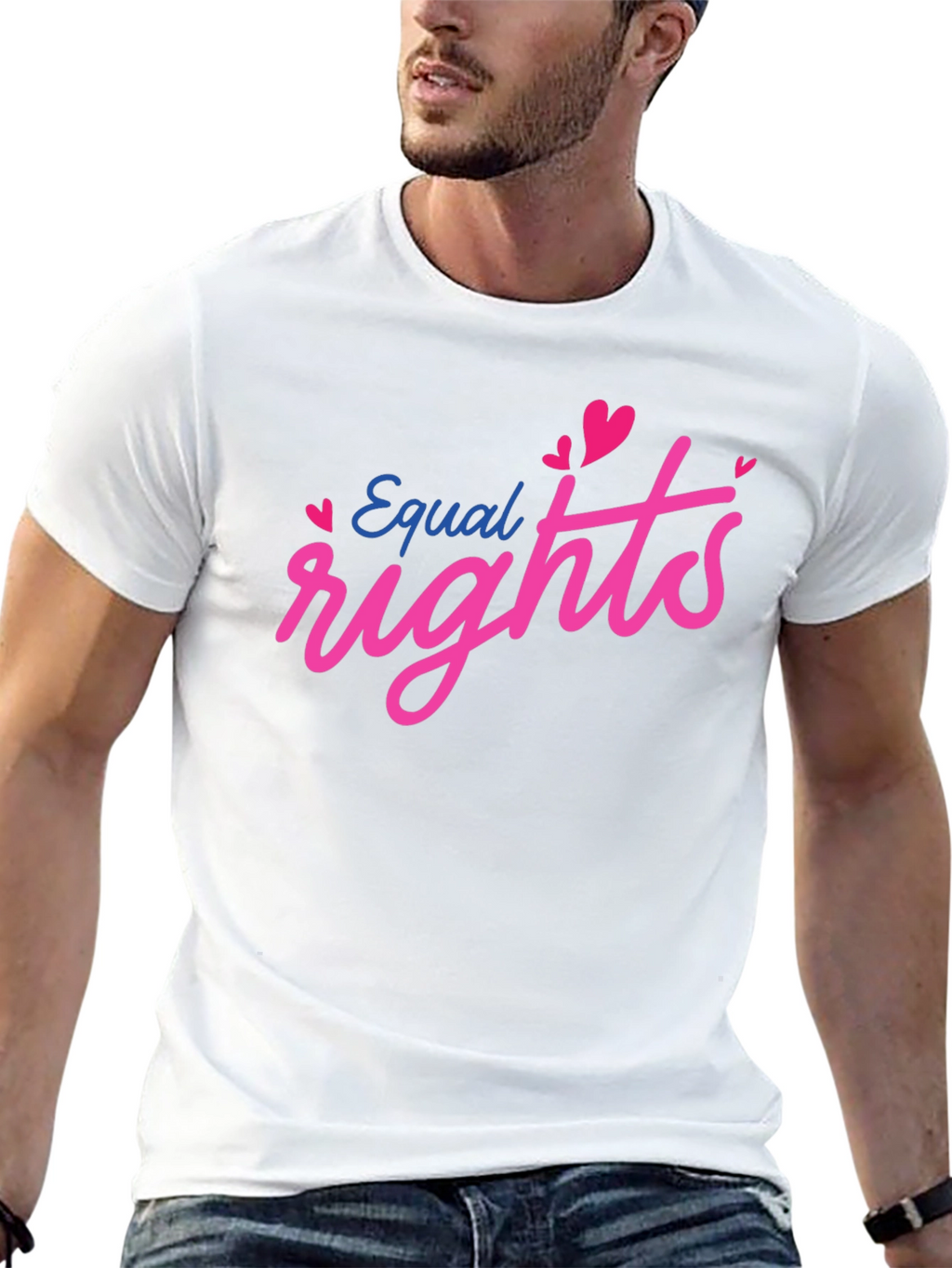 Equal Rights Love Heart Graphic Black T-Shirt