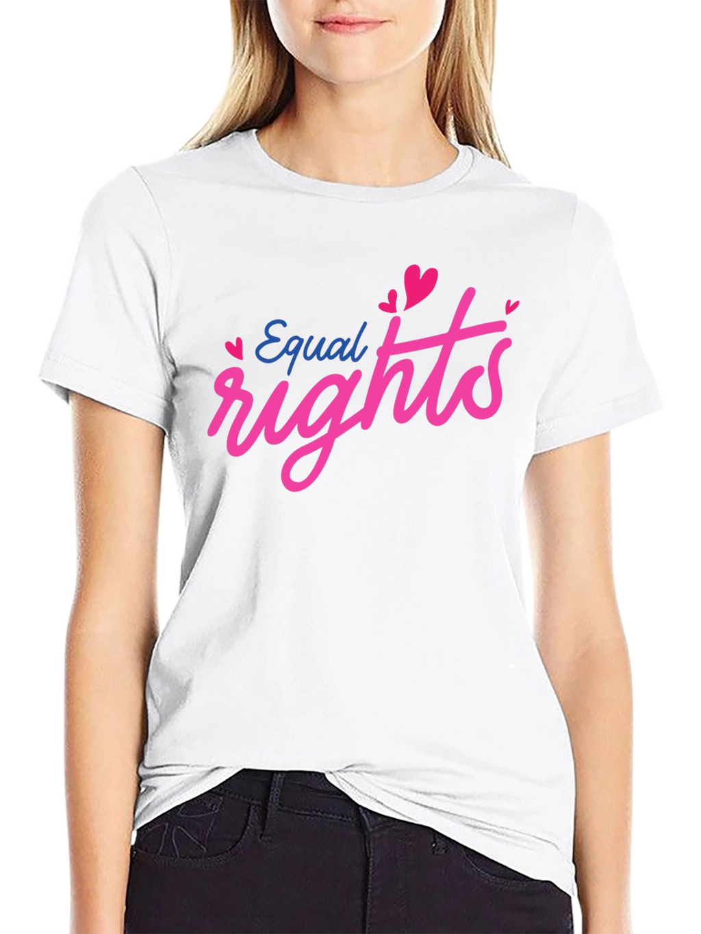 Equal Rights Love Heart Graphic Black T-Shirt