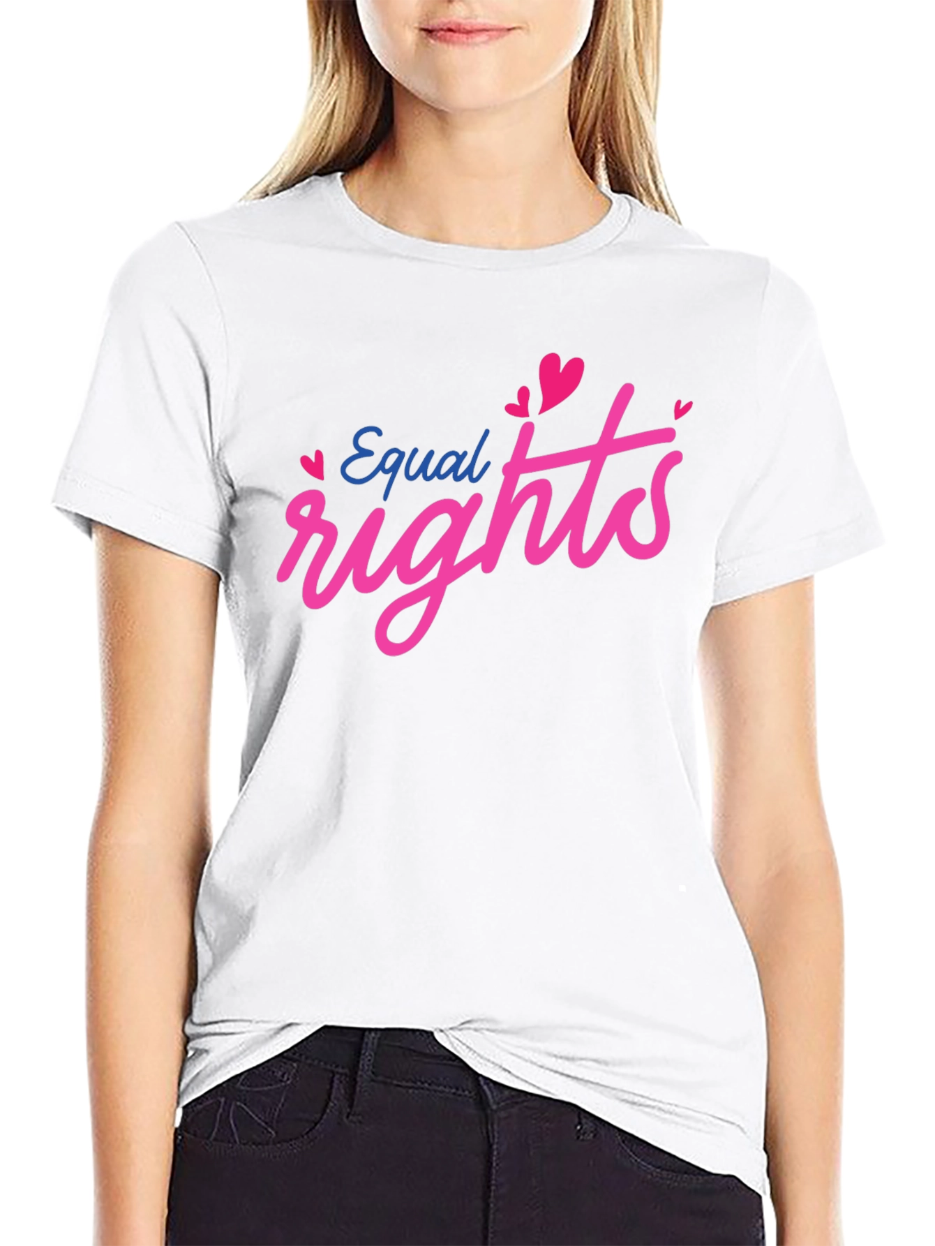 Equal Rights Love Heart Graphic Black T-Shirt