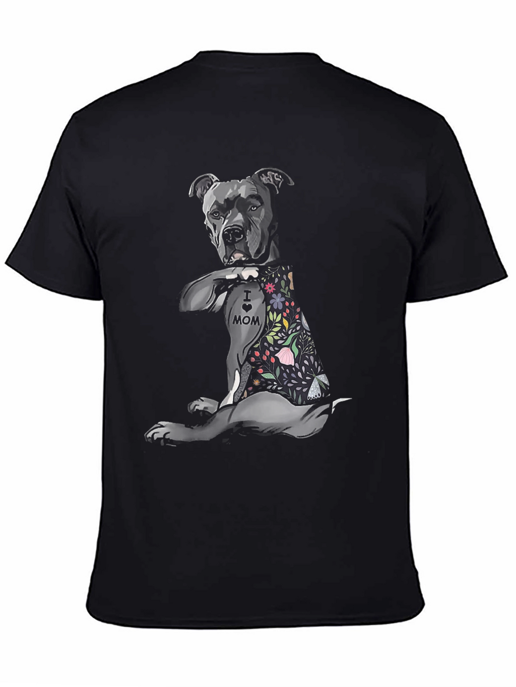 Pitbull Mom Tattoo Graphic T-Shirt