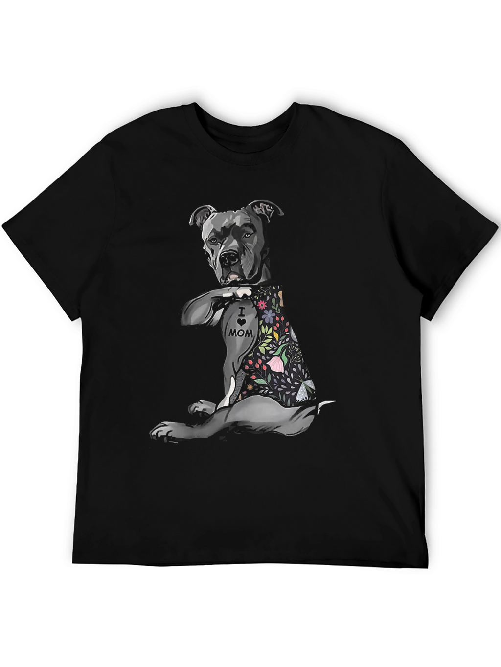 Pitbull Mom Tattoo Graphic T-Shirt