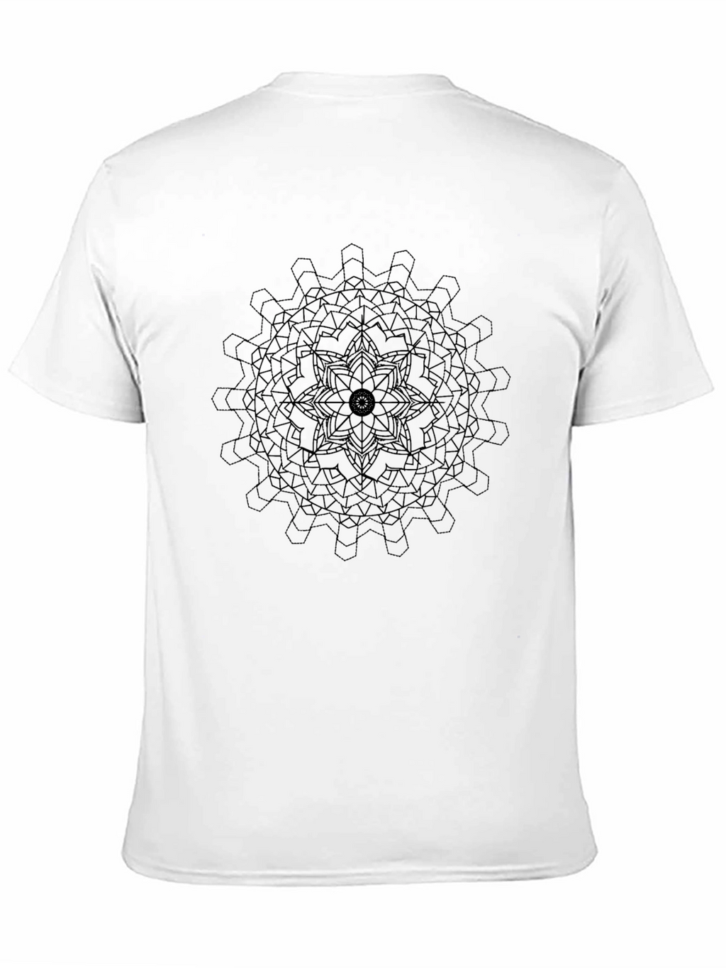 Geometric Mandala Graphic Tee - Black