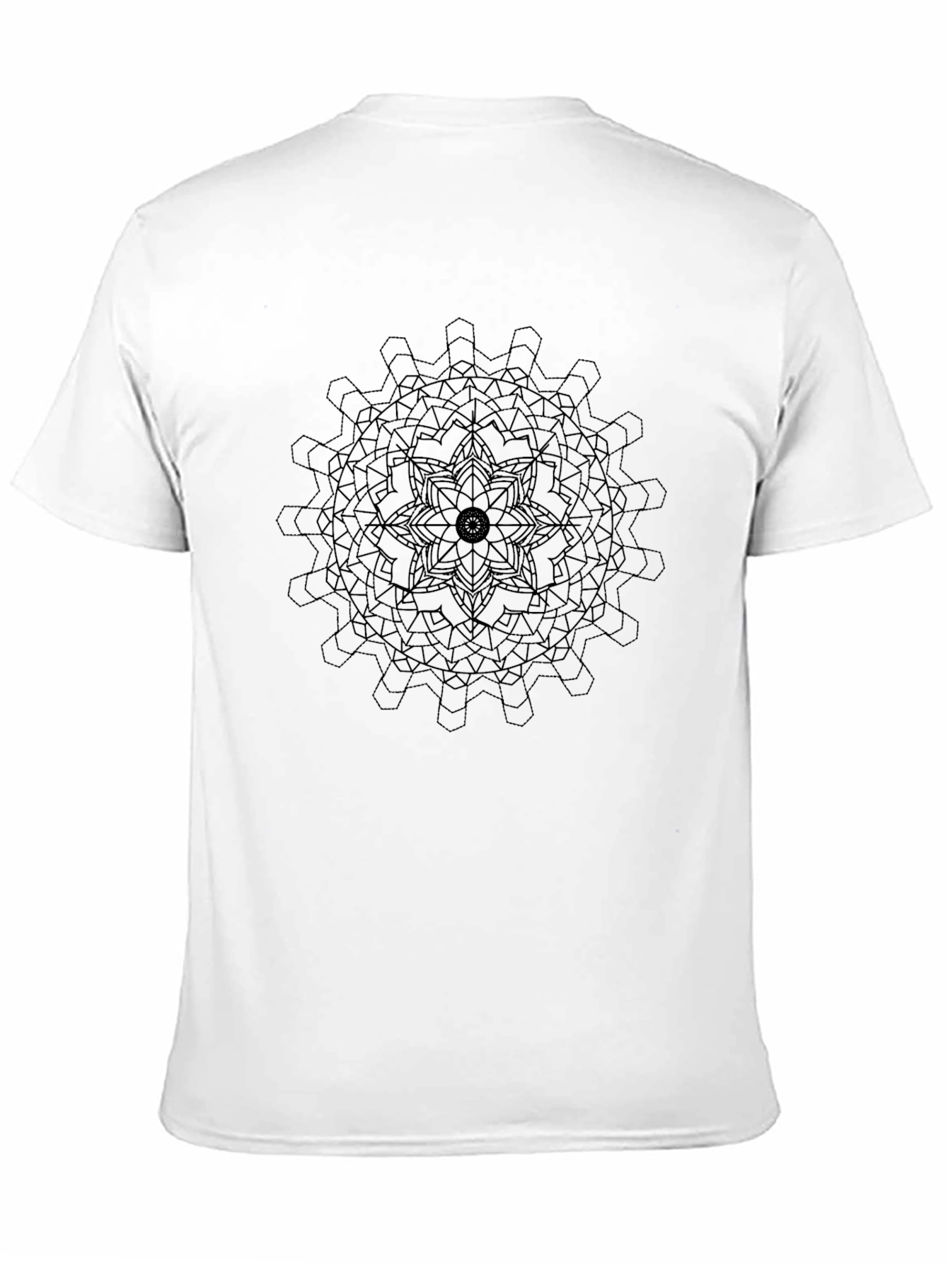Geometric Mandala Graphic Tee - Black