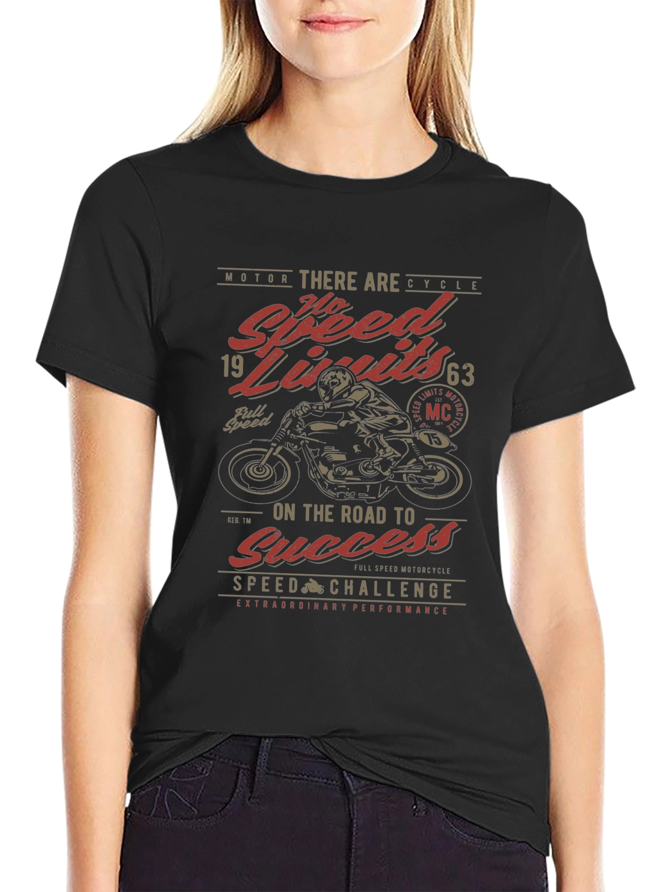 No Speed Limits Motorcycle Graphic T-Shirt