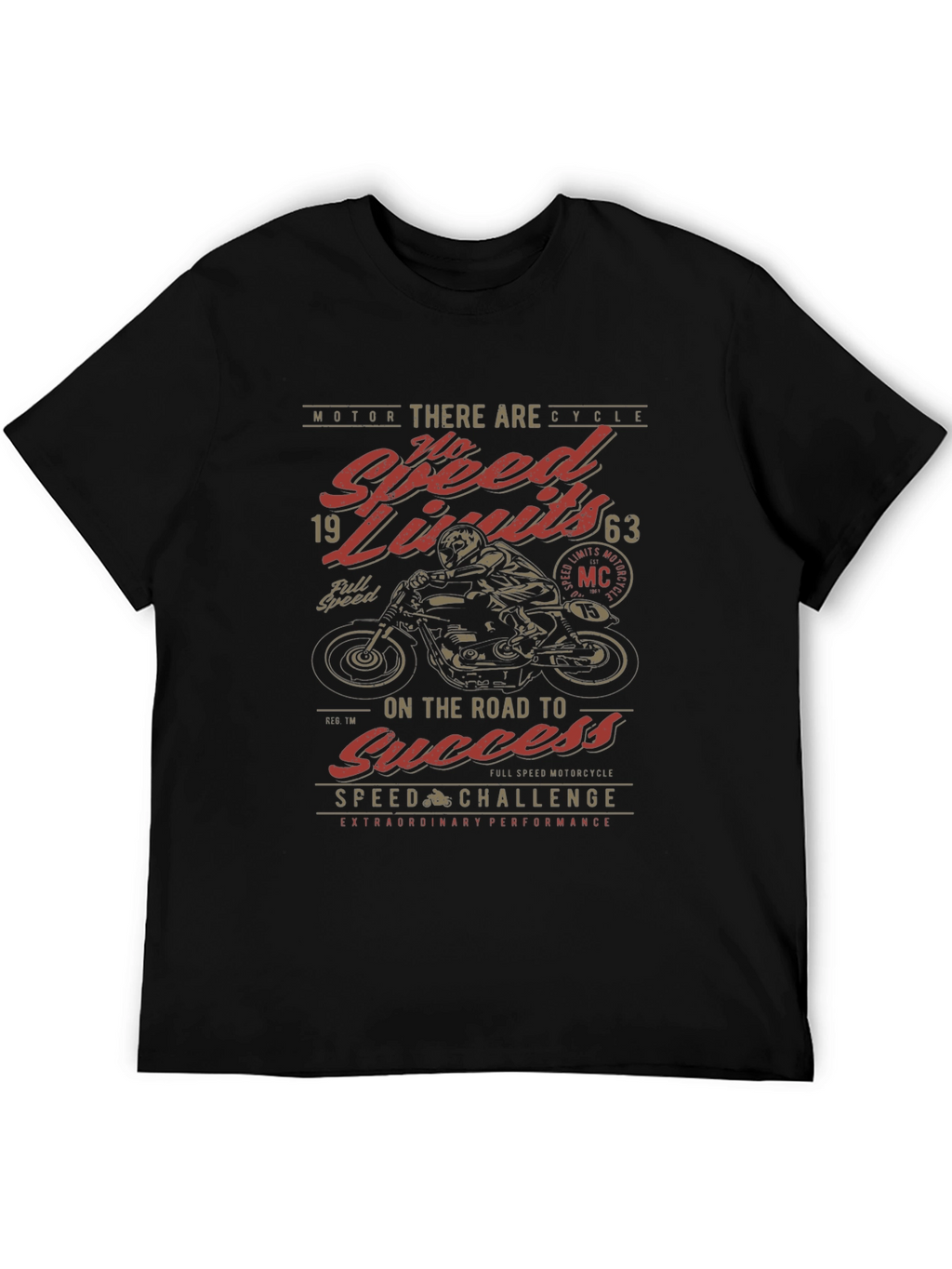 No Speed Limits Motorcycle Graphic T-Shirt