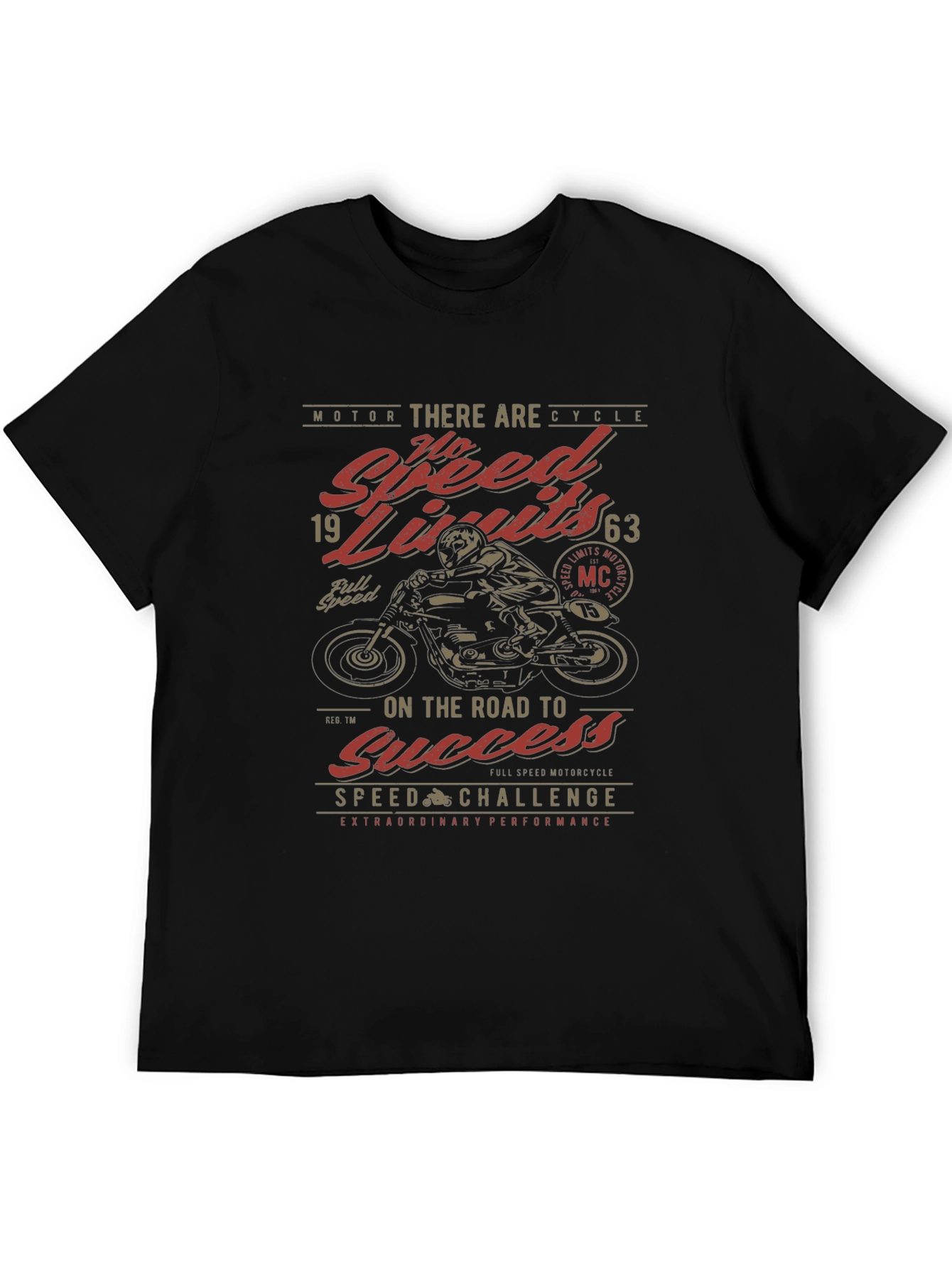 No Speed Limits Motorcycle Graphic T-Shirt