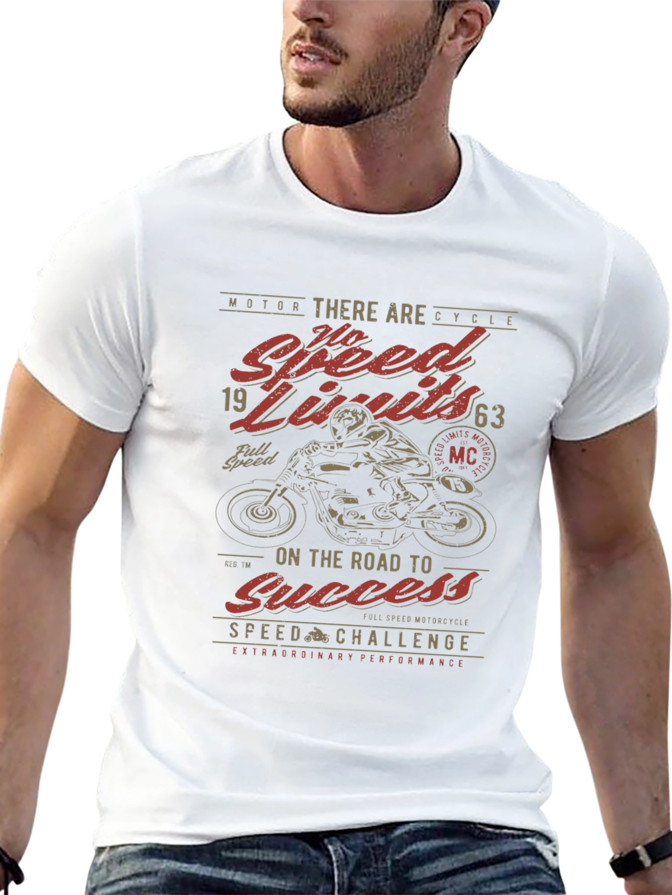 No Speed Limits Motorcycle Graphic T-Shirt