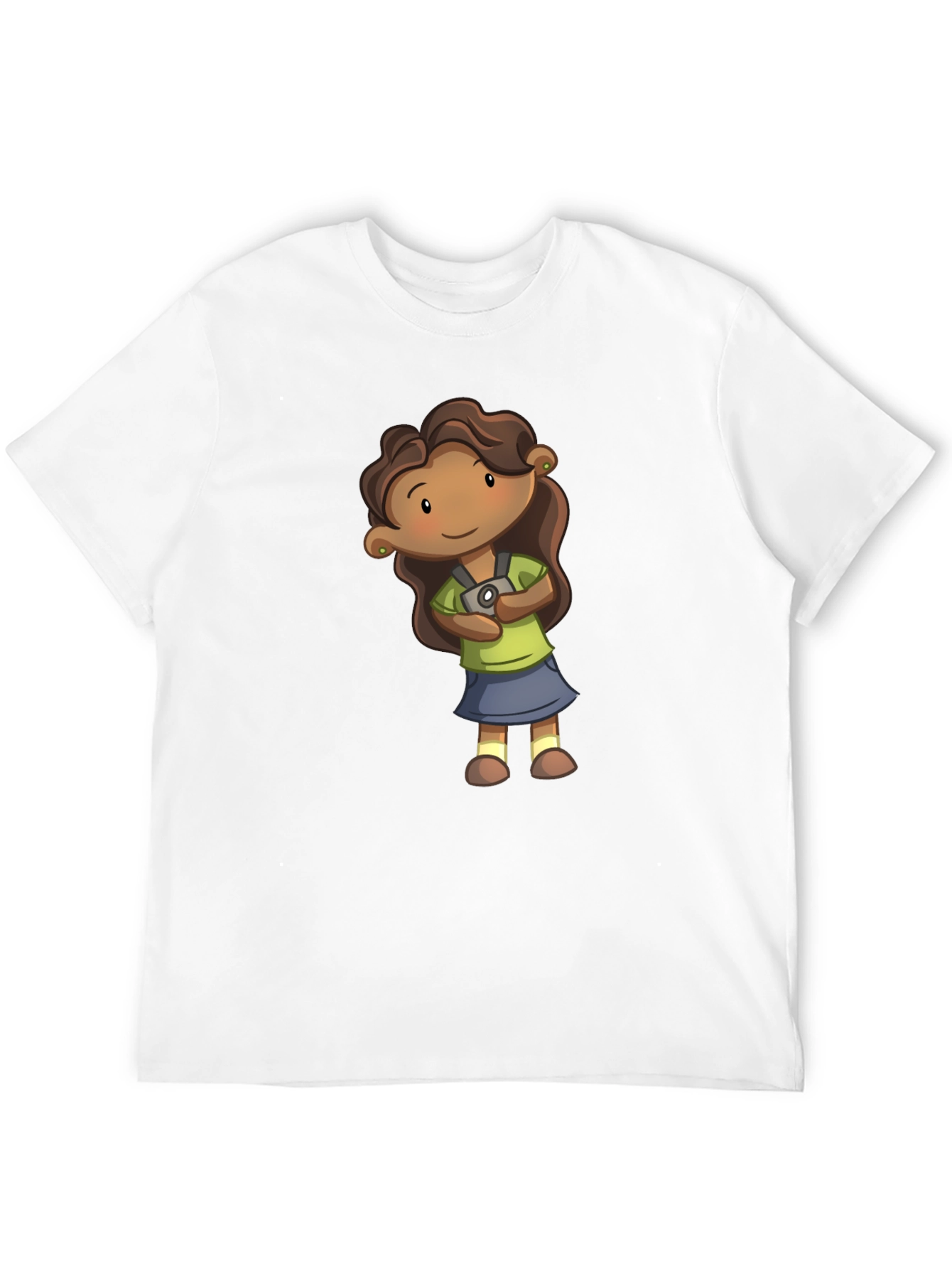 Girl Cartoon Graphic Tee - Black