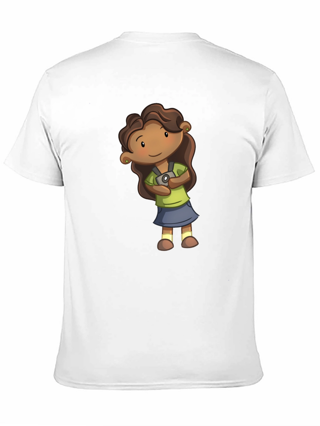 Girl Cartoon Graphic Tee - Black