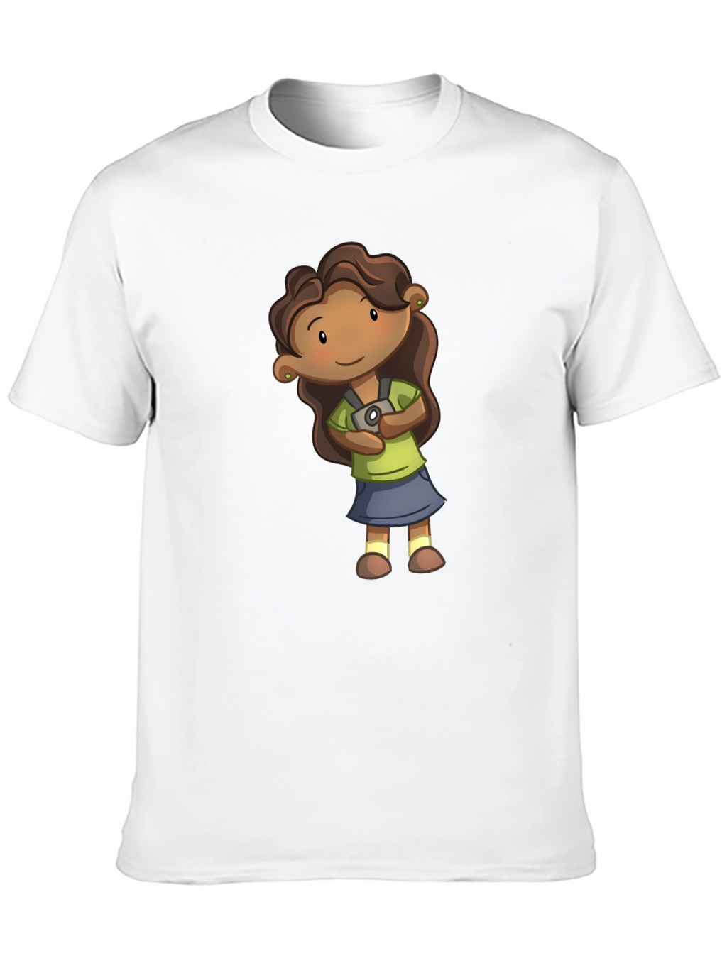 Girl Cartoon Graphic Tee - Black