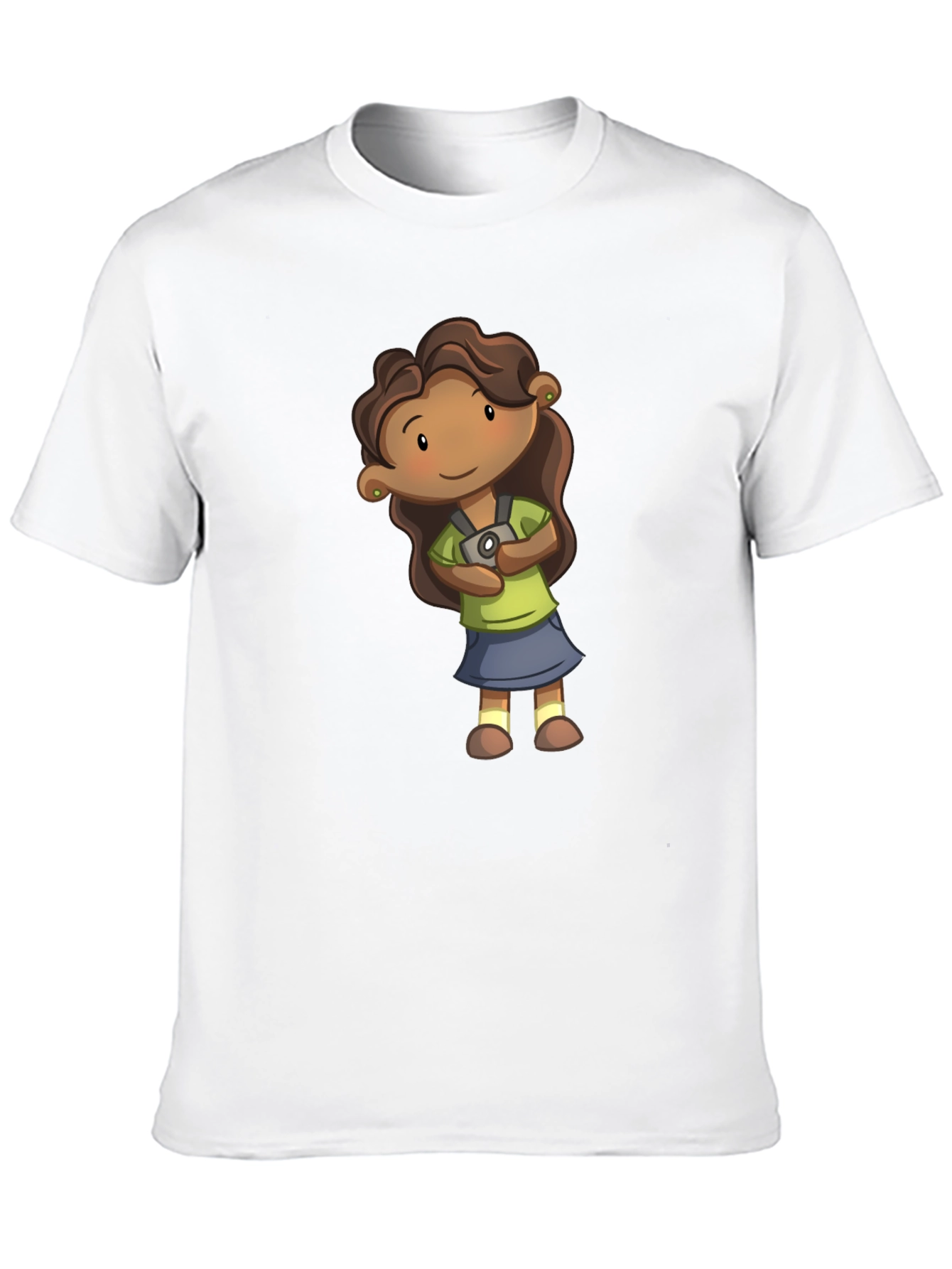 Girl Cartoon Graphic Tee - Black