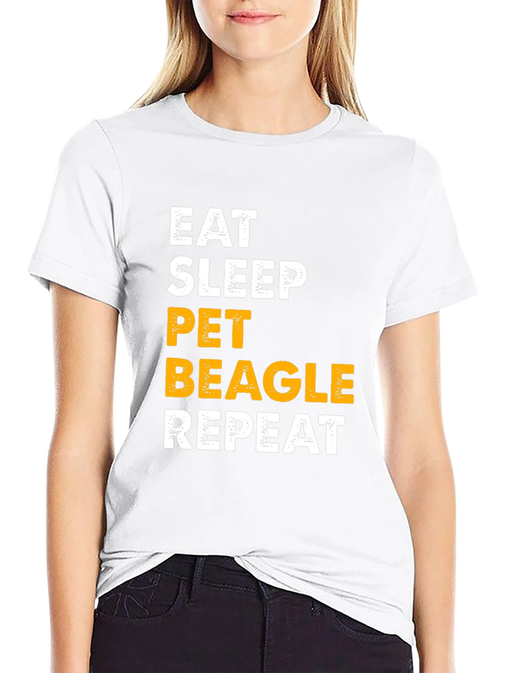 Eat Sleep Pet Beagle Repeat Graphic Tee