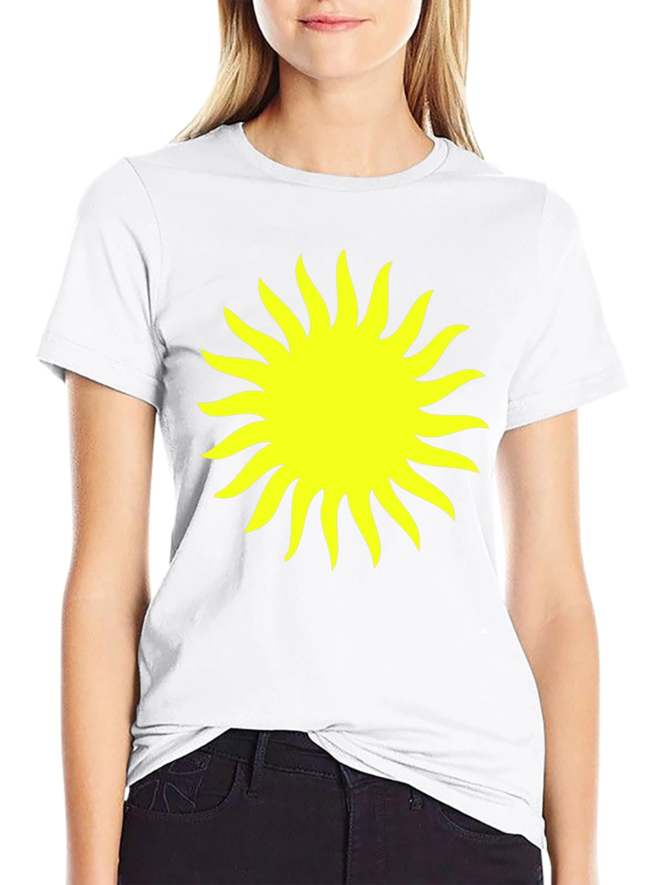 Radiant Sun Graphic Tee - Black Cotton Comfort