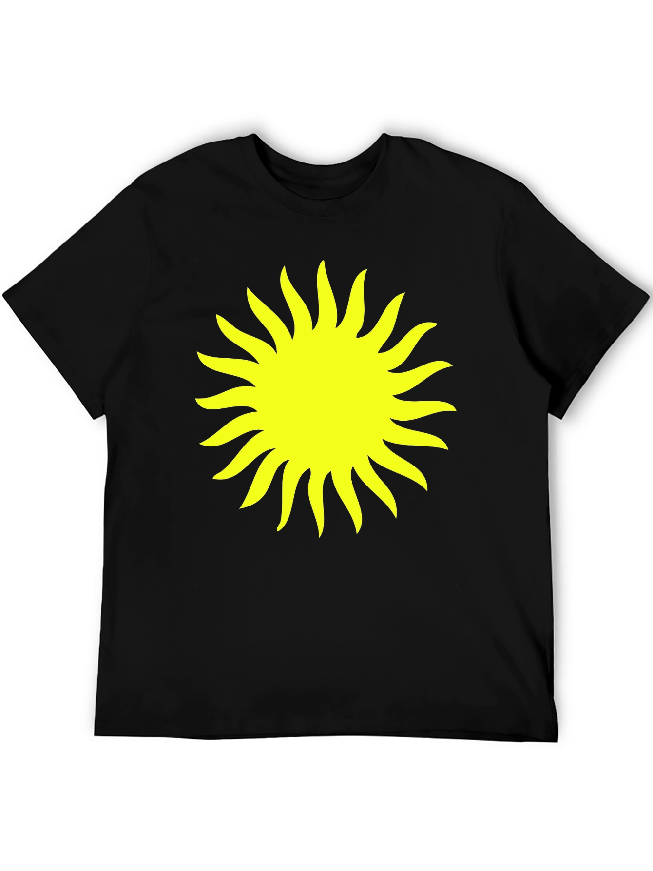 Radiant Sun Graphic Tee - Black Cotton Comfort