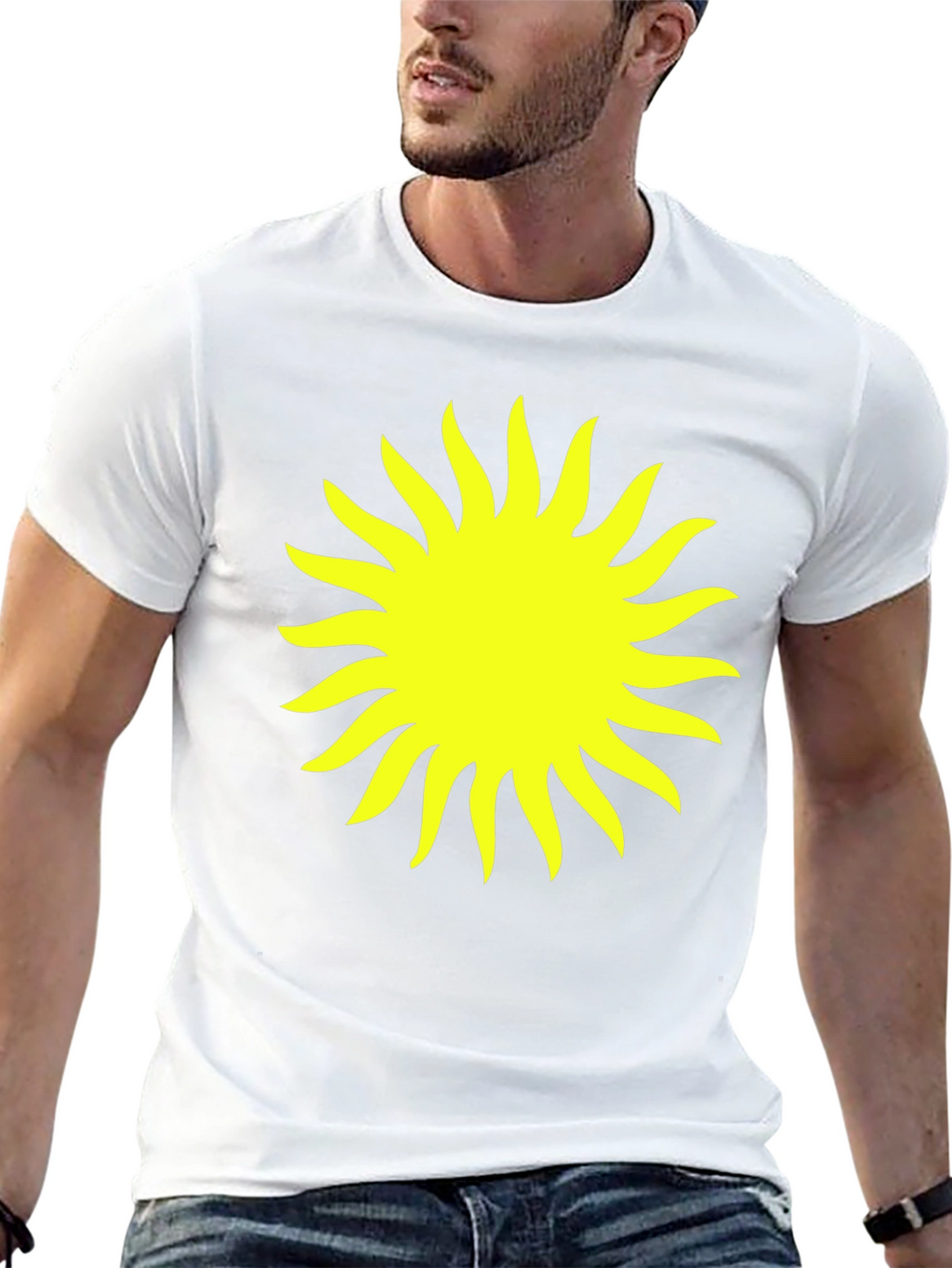 Radiant Sun Graphic Tee - Black Cotton Comfort